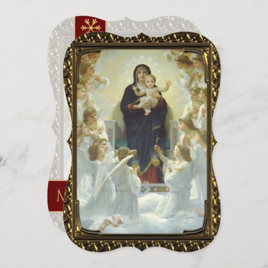 イエズスメアリーエンジェルズファインアートカファンシーットクリスマス シーズンカード (正面/裏面)