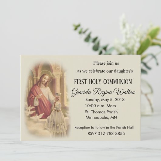 イエズスヤングガールファースト聖餐式招待状 招待状 (スタンド正面)