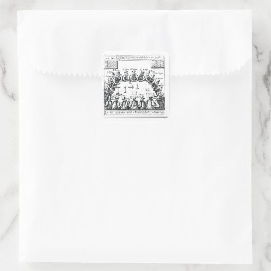 イエズス会と司祭のポートレート スクエアシール (バッグ)