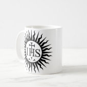 イエズス会のシンボル モノグラム コーヒーマグカップ (正面左)