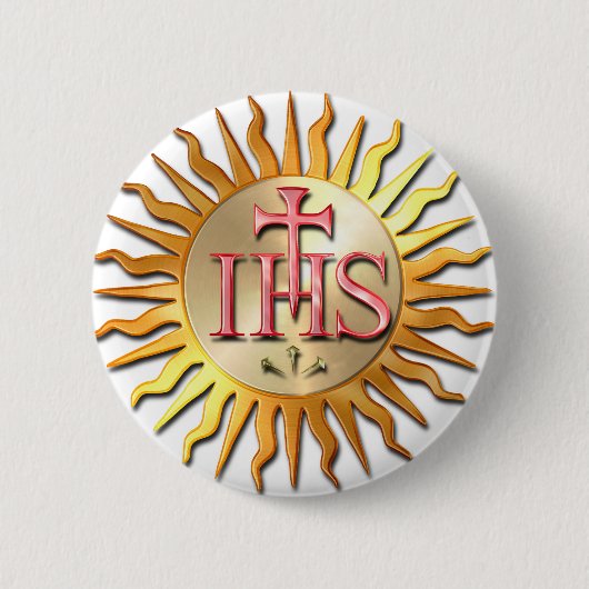 イエズス会士のシール 缶バッジ (正面)