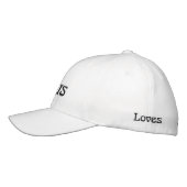 イエズス刺繍帽子、基本的なフレックスフィットウールキャップ 刺繍入りキャップ (左)