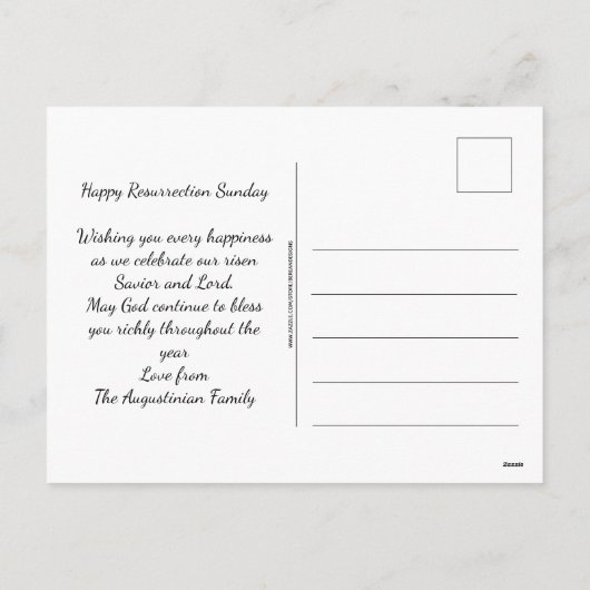 イエズス復活ハッピーイースターカスタマイズ シーズンポストカード (裏面)
