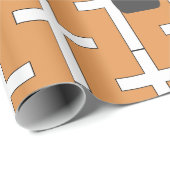 イエズス復活_retroオレンジ色のクロスパターン ラッピングペーパー (ロールコーナー)