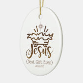 イエズス最高のギフトエバー出生スタークリスマス セラミックオーナメント (左)