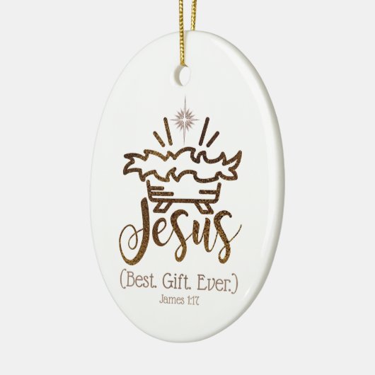 イエズス最高のギフトエバー出生スタークリスマス セラミックオーナメント (左)