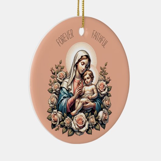 イエズス母と子どもカスタム文字宗教 セラミックオーナメント (右)