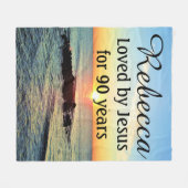 イエズス毛布に愛される90番目の誕生日パーソナライズされた。 フリースブランケット (正面(横))