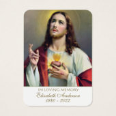 イエズス聖ハートカトリック葬儀聖カード (正面)