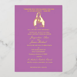 イエズス聖ハートカトリック 箔招待状