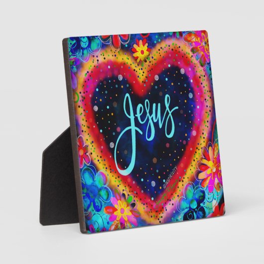 イエズス色ハート感動的インスピリシティイーゼル フォトプラーク (正面)