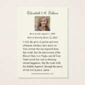 イエズス葬儀記念祈りの言葉ホリーカード (裏面)