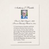 イエズス葬儀記念祈りの言葉宗教聖札 (裏面)