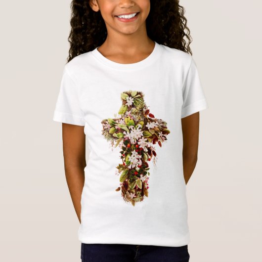 イエズス・イースター日曜日の開花十字架 Tシャツ (正面)