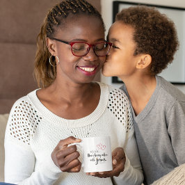 イエズス・クリスチャンの静かな時間の引用文と母コーヒー コーヒーマグカップ