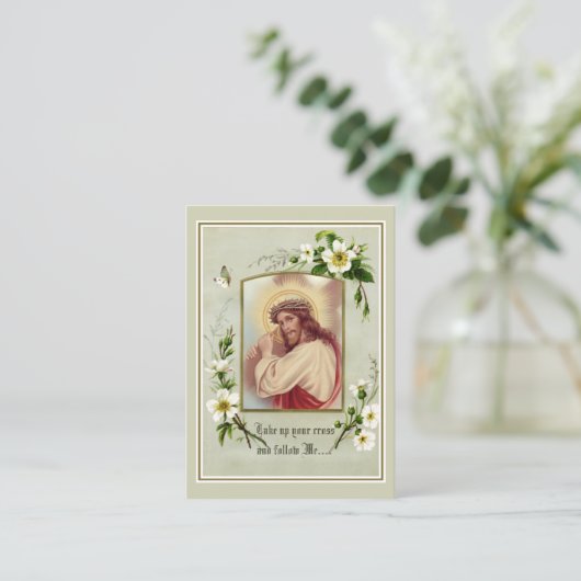 イエズス・ク運ロス・祈りの言葉・宗教上の聖書 名刺 (スタンド正面)