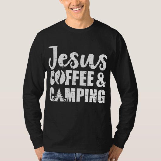 イエズス・コーヒーとキャンプ Tシャツ (正面)
