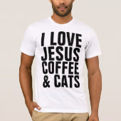 イエズス・コーヒー&キャッツのTシャツが大好き Tシャツ (正面)