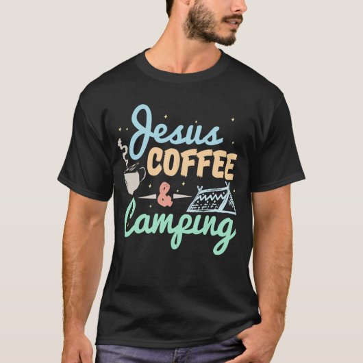 イエズス・コーヒー&キャンピングシャツキャンプ Tシャツ (正面)