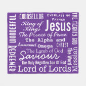 イエズス・パープルの美しい名前 フリースブランケット (正面(横))