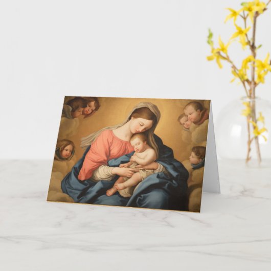 イエズス・マザー・デイ・カードを持つメアリー カード (黄色い花)