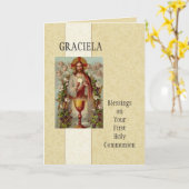 イエズス・ユーチャーリストエンジェルズファースト・ホリー・コミュニオンカード カード (黄色い花)