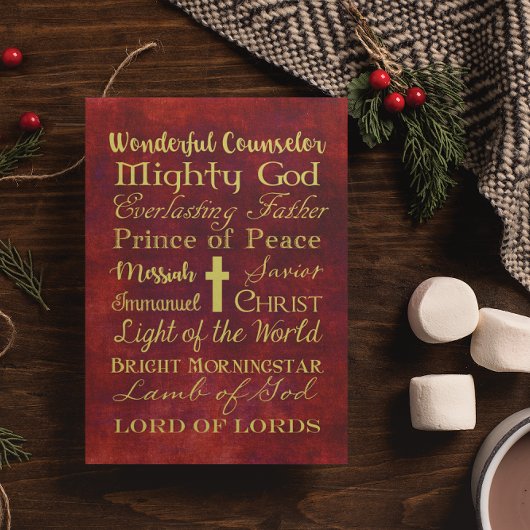 イエズス・レッド・パーソナライズされたクリスマスカード名 シーズンカード