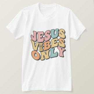 イエズバイブズのみレトロクリスチャン男性のTシャツ Tシャツ