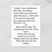 イエズライトオブザワールド祈りの言葉カード 名刺 (裏面)