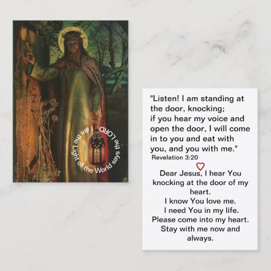 イエズライトオブザワールド祈りの言葉カード 名刺 (正面/裏面)