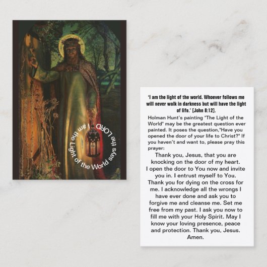 イエズライトオブザワールド祈りの言葉カード 名刺 (正面/裏面)