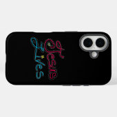 イエズライフ信仰引用文赤青スクリプト Case-Mate iPhoneケース (裏面 (横))