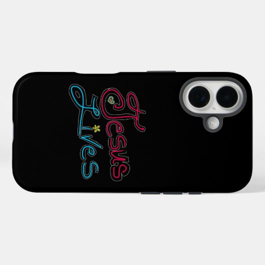 イエズライフ信仰引用文赤青スクリプト Case-Mate iPhoneケース (裏面 (横))