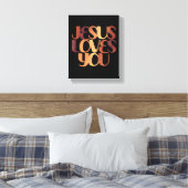 イエズラブスクリスチャンタイポグラフィデザイン キャンバスプリント (インサイチュ (寝室))