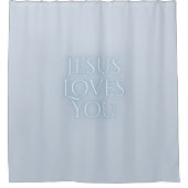 イエズラブスクリスチャンタイポグラフィデザイン シャワーカーテン (正面)