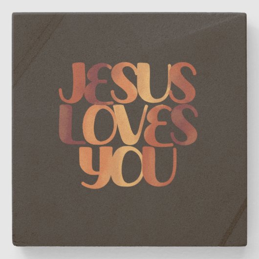 イエズラブスクリスチャンタイポグラフィデザイン ストーンコースター (正面)