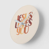 イエズラブスクリスチャンタイポグラフィデザイン ラウンド壁時計 (傾斜)