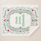 イエズラブズ名前をカスタムするシェルパブランケットベビーギフト シェルパブランケット (正面(横))