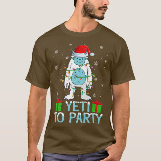 イエティへパーティークリスマスライツサンタイェティクリスマス Tシャツ