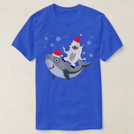 イエティへパーティーシャークサンタハットクリスマスパジャマxma tシャツ (デザイン正面)