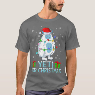 イエティクリスマスライトサンタハットイエティのクリスマス Tシャツ