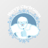 イエティスノーフレークスウィンドウデカール-おもしろいホリデーデコール ウィンドウサイン (シート)