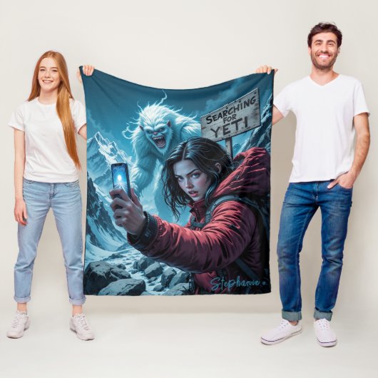 イエティビフットサスカッチセルフィー検索チーム フリースブランケット (インサイチュ)