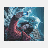 イエティビフットサスカッチセルフィー検索チーム フリースブランケット (正面(横))