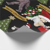 イエティ&ビッグフットのクリスマス ラッピングペーパー (角)