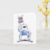 イエティ プレゼント グリーティング カード (黄色い花)