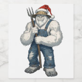 イエティ 雪男 農家 おかしい ホリデー ファーム ワインラベル (シングルラベル)