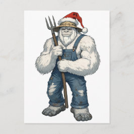 イエティ 雪男 農家 おもしろい ホリデー ファーム ポストカード