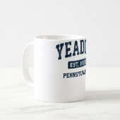 イエドンペンシルバニアPAヴィンテージスポーツデザインネイビー コーヒーマグカップ (正面左)