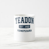 イエドンペンシルバニアPAヴィンテージスポーツデザインネイビー コーヒーマグカップ (中央)